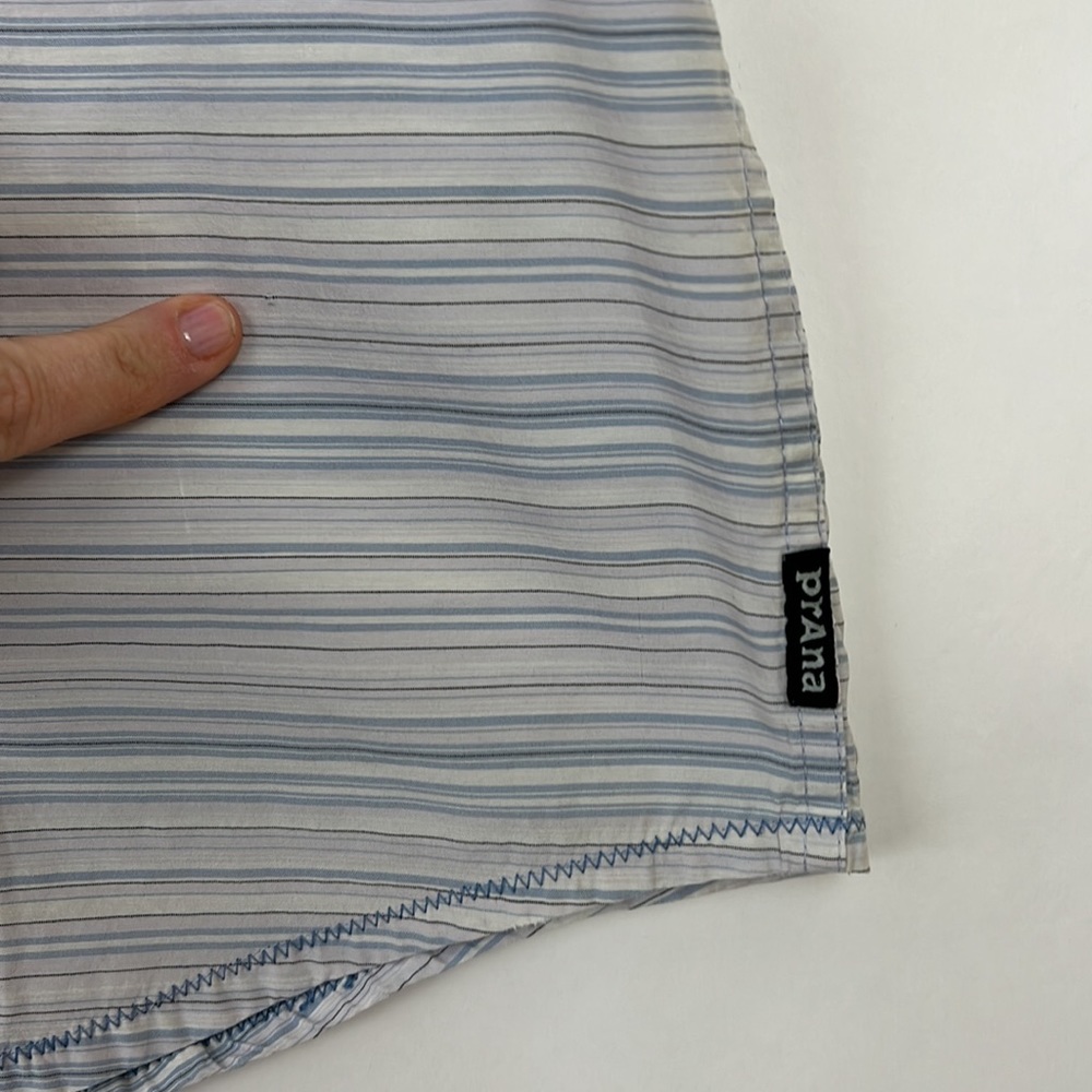 PRANA Men’s Breathe Short sleeve button down collar shirt Blue and White… - Picture 7 of 10